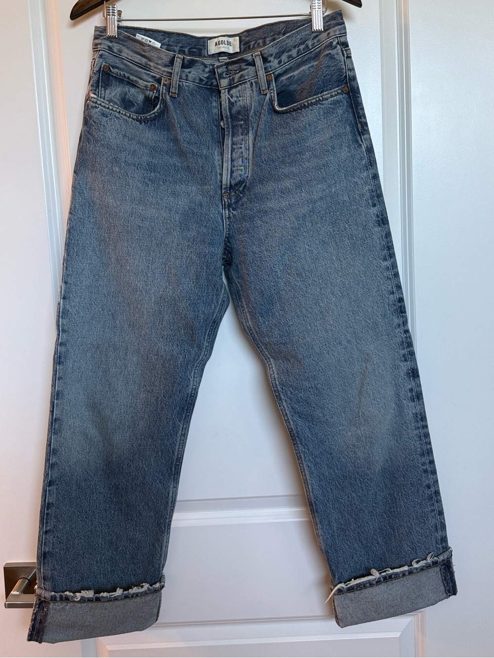 Agolde FRAN Faded Blue Baggy Straight Jeans